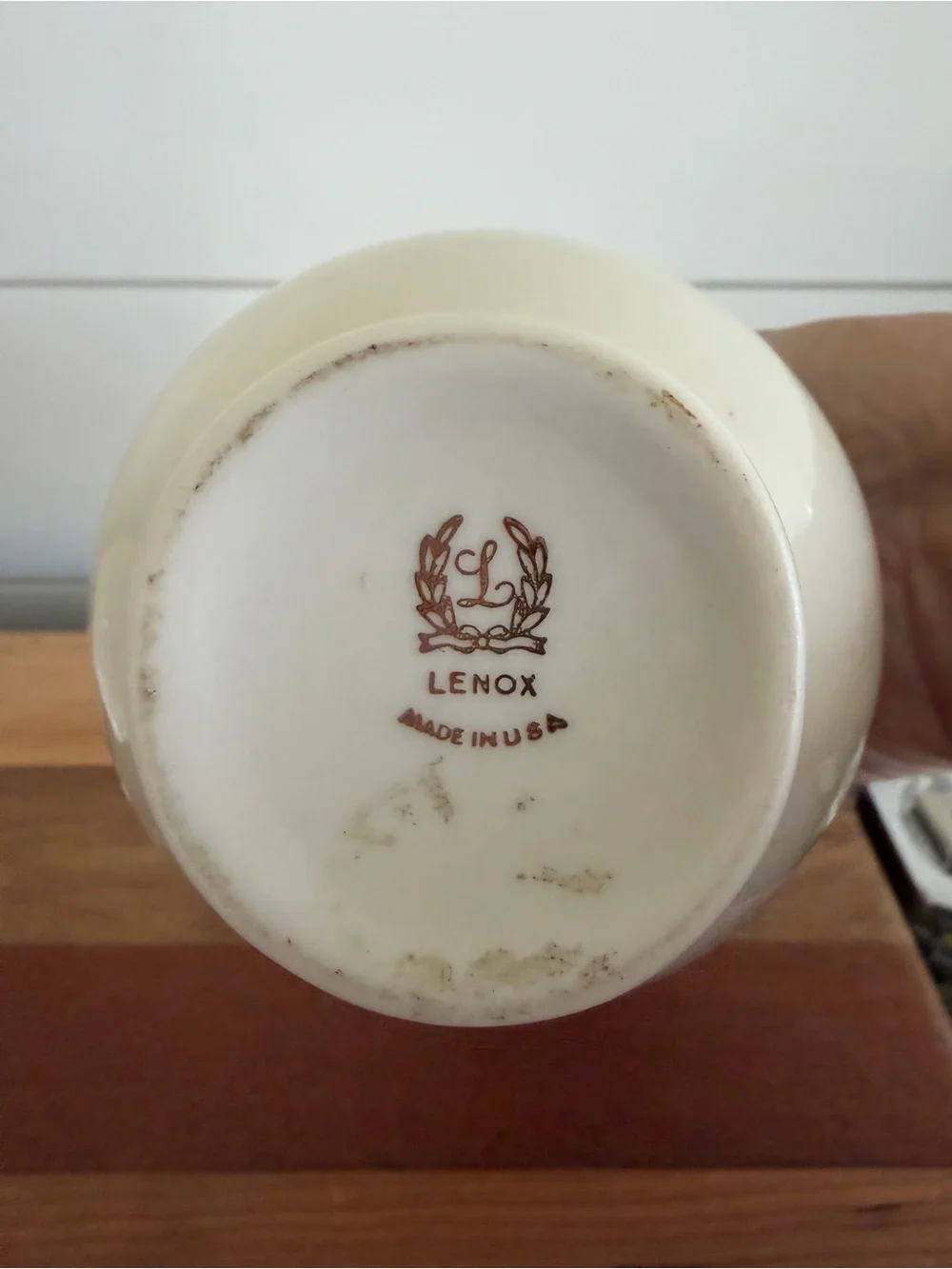 Vintage Lenox Bone China Autumn Bud Vase Ivory Painted Fruit Basket Design